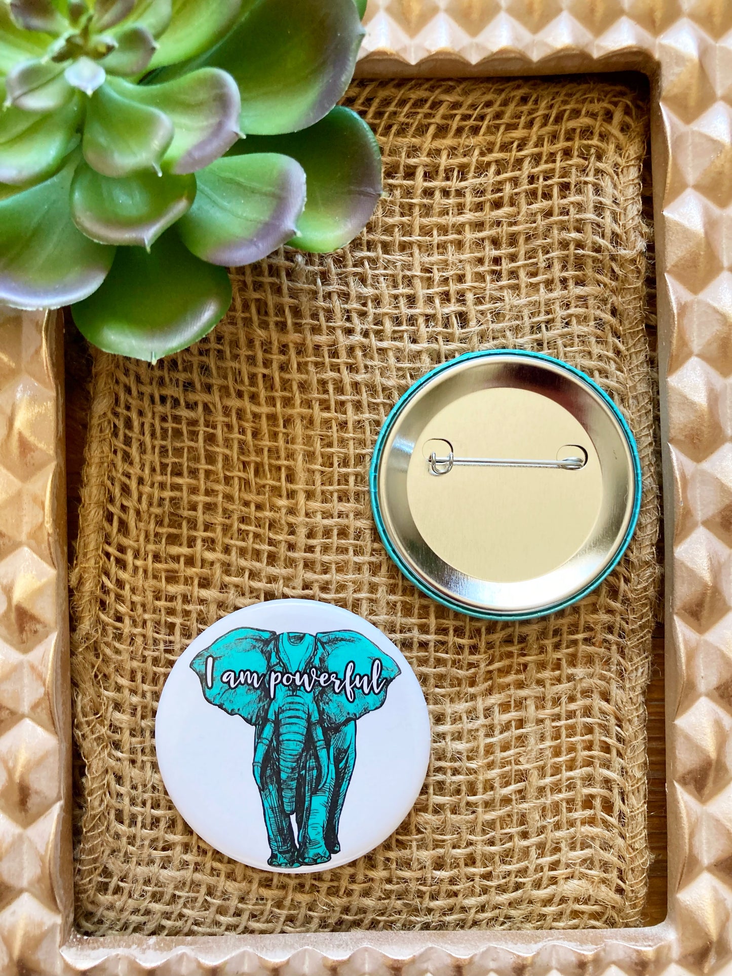 I am powerful Affirmation Pin Button-Affirmations That Stick CA