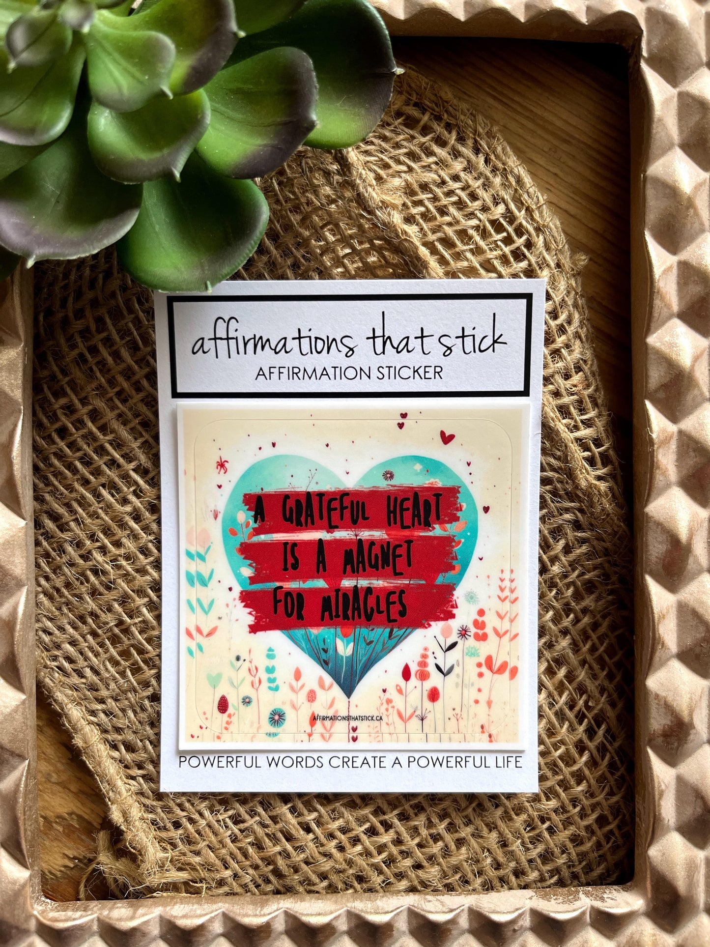 Grateful Heart Affirmation Sticker-Affirmations That Stick CA
