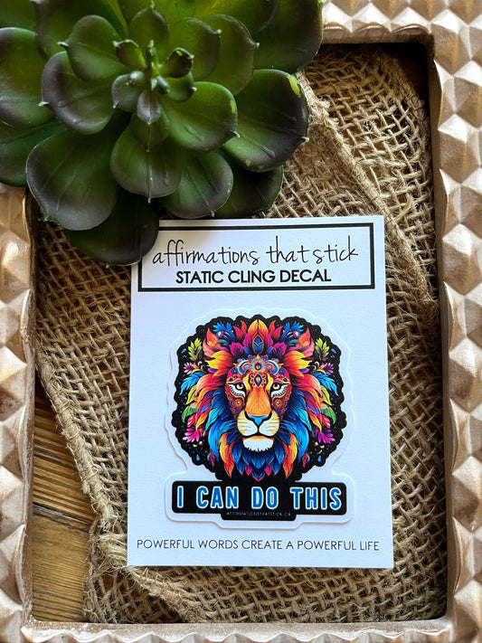 I can do this Static Cling Decal-Affirmations That Stick CA