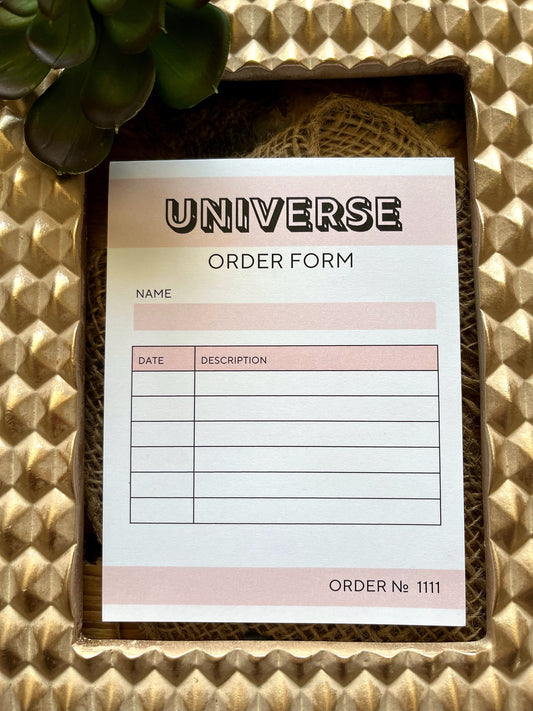 Universe Order Form-Affirmations That Stick CA