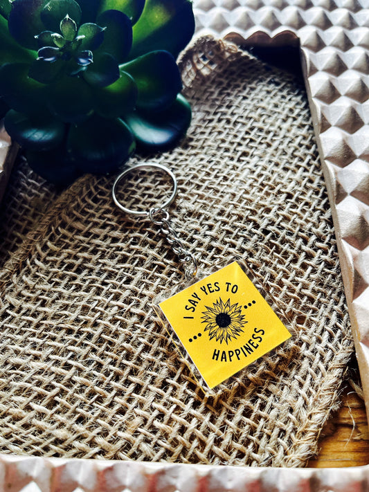 Happiness Affirmation Keychain-Affirmations That Stick CA