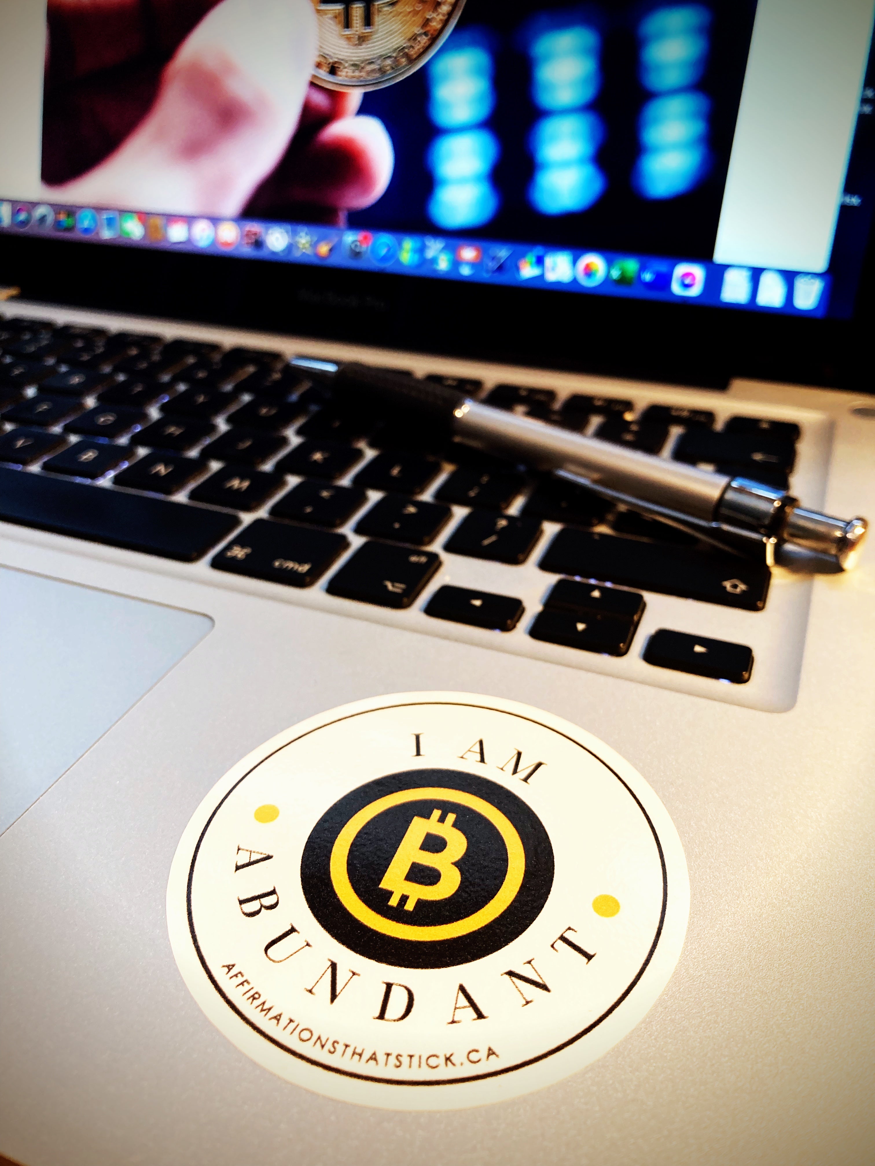 Cryptocurrency Abundance Affirmation Sticker – Affirmations That Stick CA