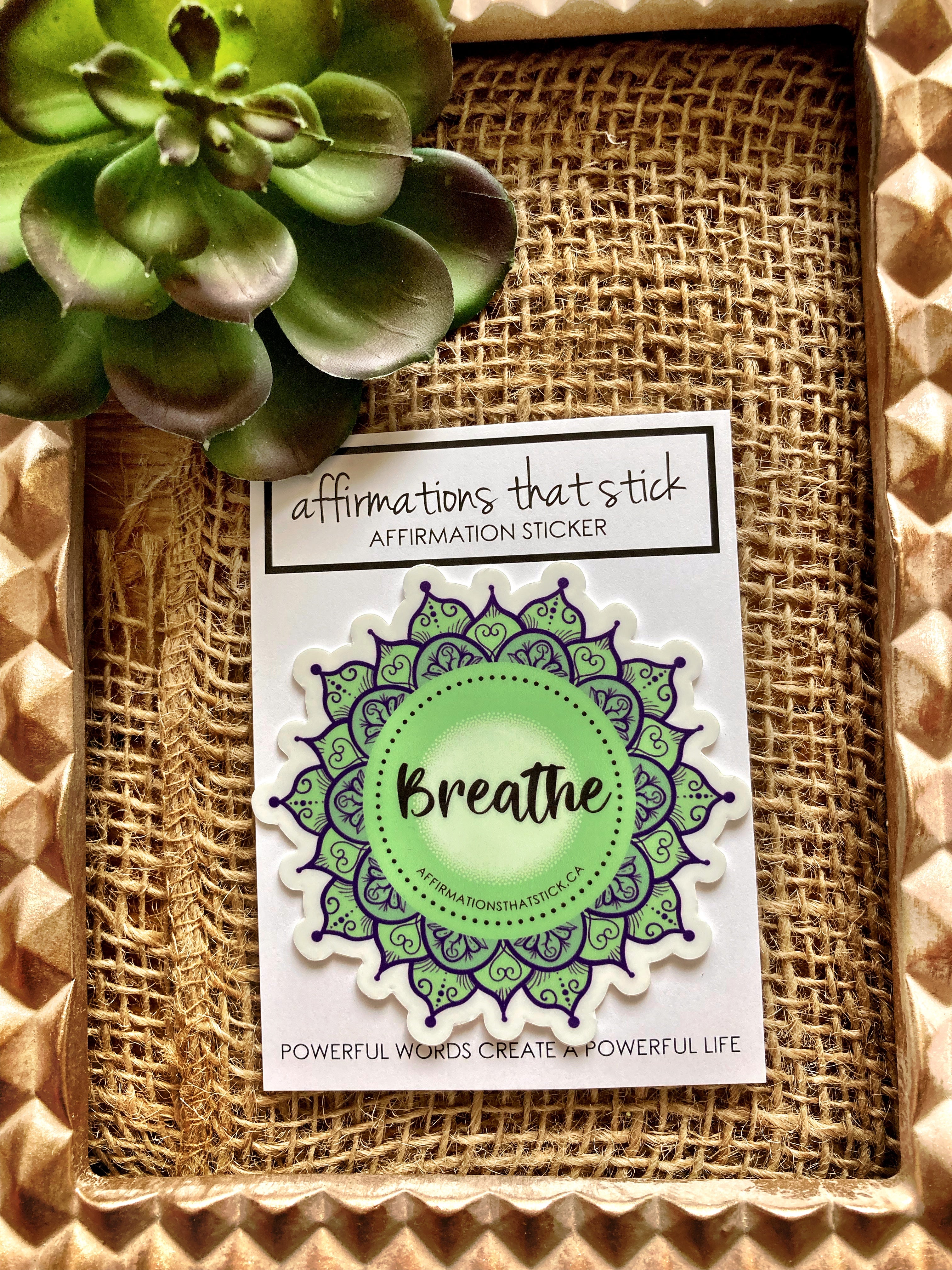 Breathe Affirmation Sticker Buy Online Canada – Affirmations That Stick CA