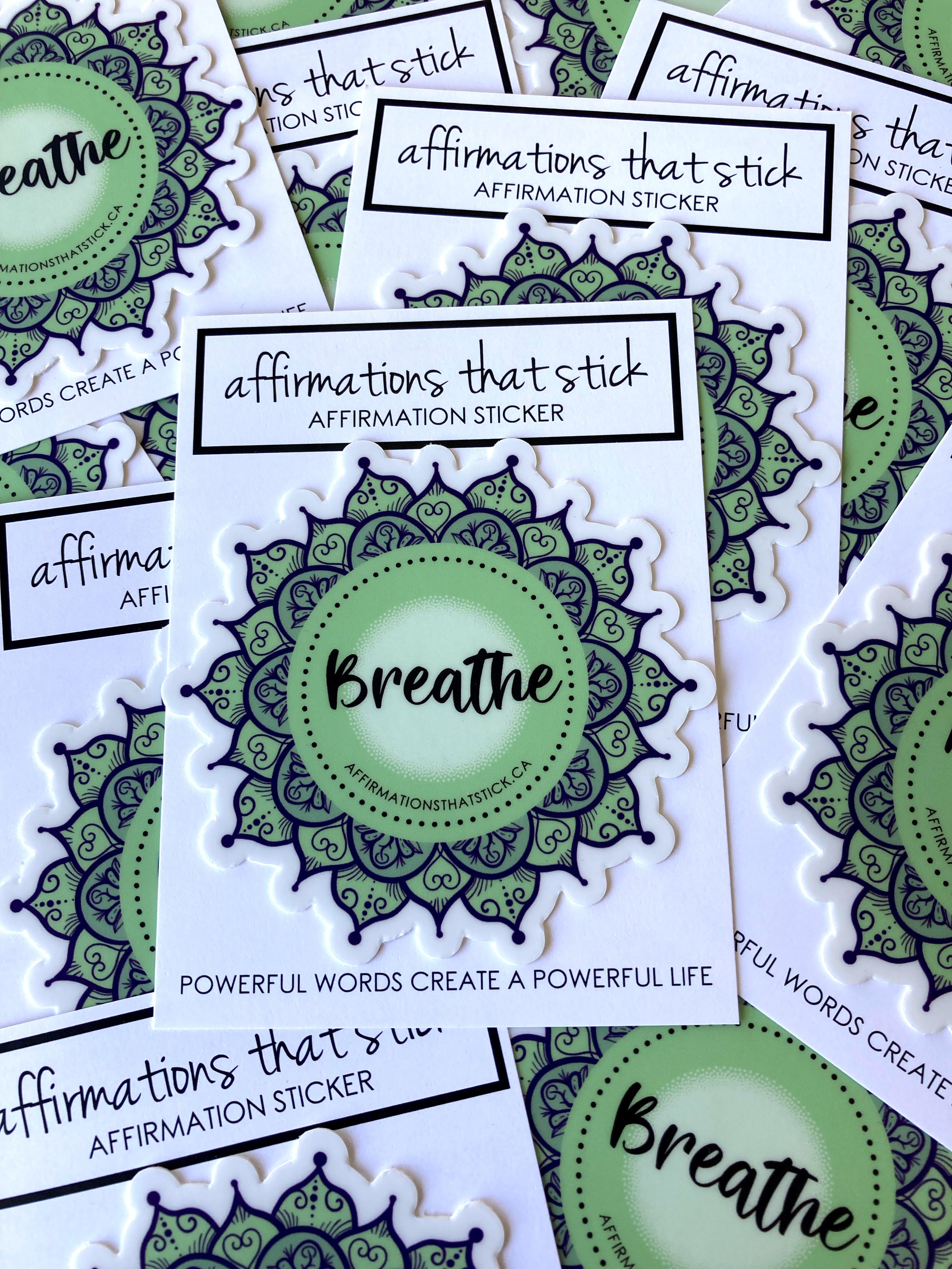 Breathe Affirmation Sticker Buy Online Canada – Affirmations That Stick CA