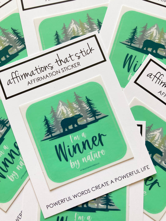 Winner by Nature Affirmation Sticker-Affirmations That Stick CA